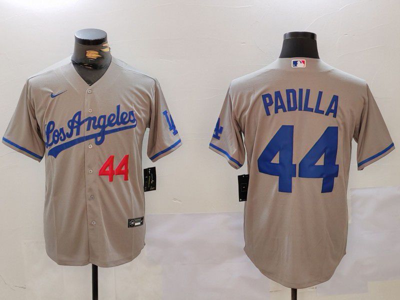 Men Los Angeles Dodgers #44 Padilla Grey Game 2024 Nike MLB Jersey style 4